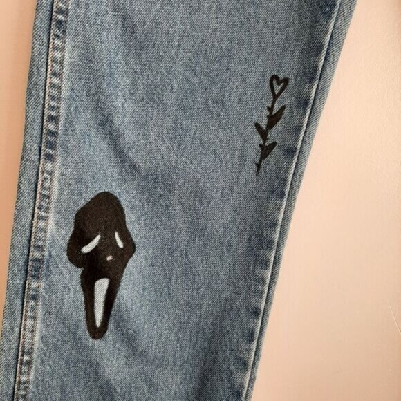 Rustler Blue High Rise Women Jeans with Black Graphics - Picture 7 of 16